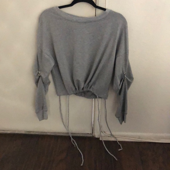 Gray adjustable tie sides sweater - Picture 1 of 4